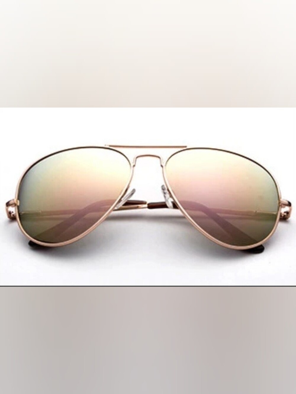 Rose Gold Unisex Aviator Sunglasses